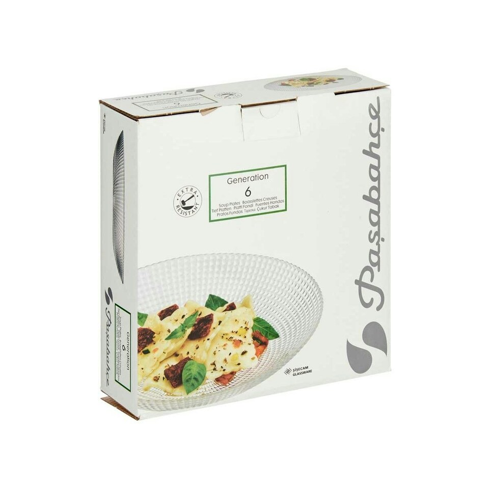 image 1 of Plate set Pasabahce Generation Transparent Glass 23 x 7 x 23 cm (4 Units) N/A