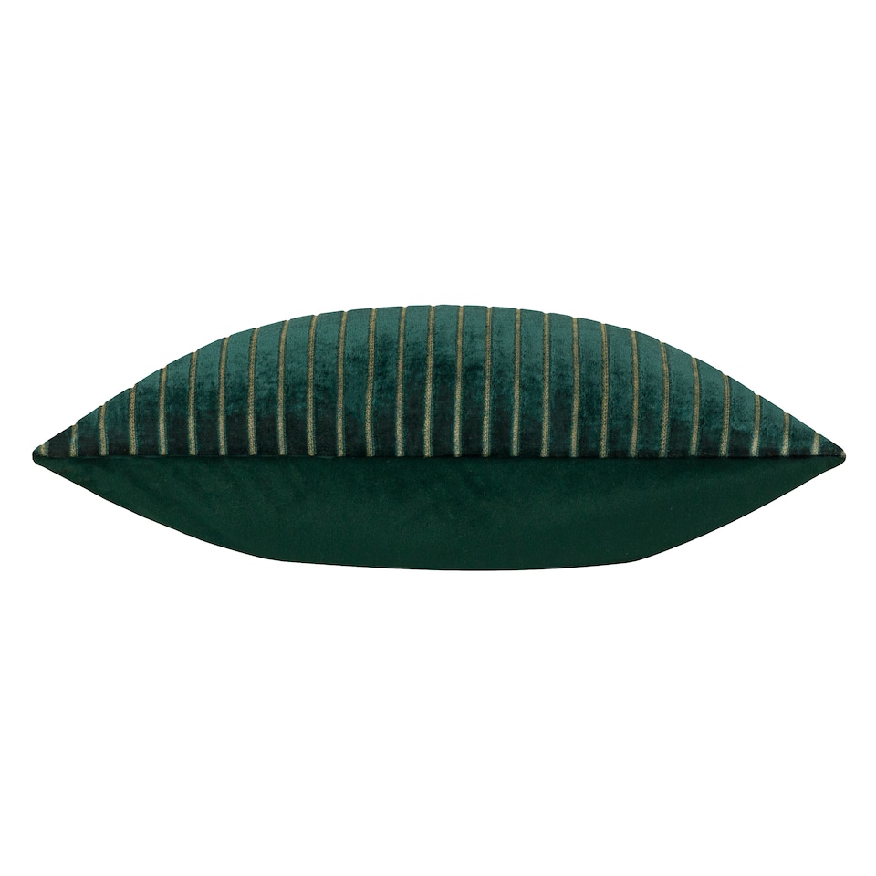 image 1 of Paoletti Savoy Stripe Velvet Cushion | Green | Emerald