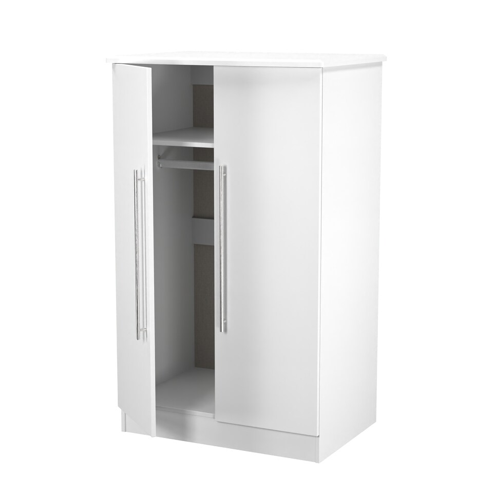 image 1 of Carlton 2 Door Midi Wardrobe in Porcelain Matt (Ready Assembled) | White | Porcelain Matt