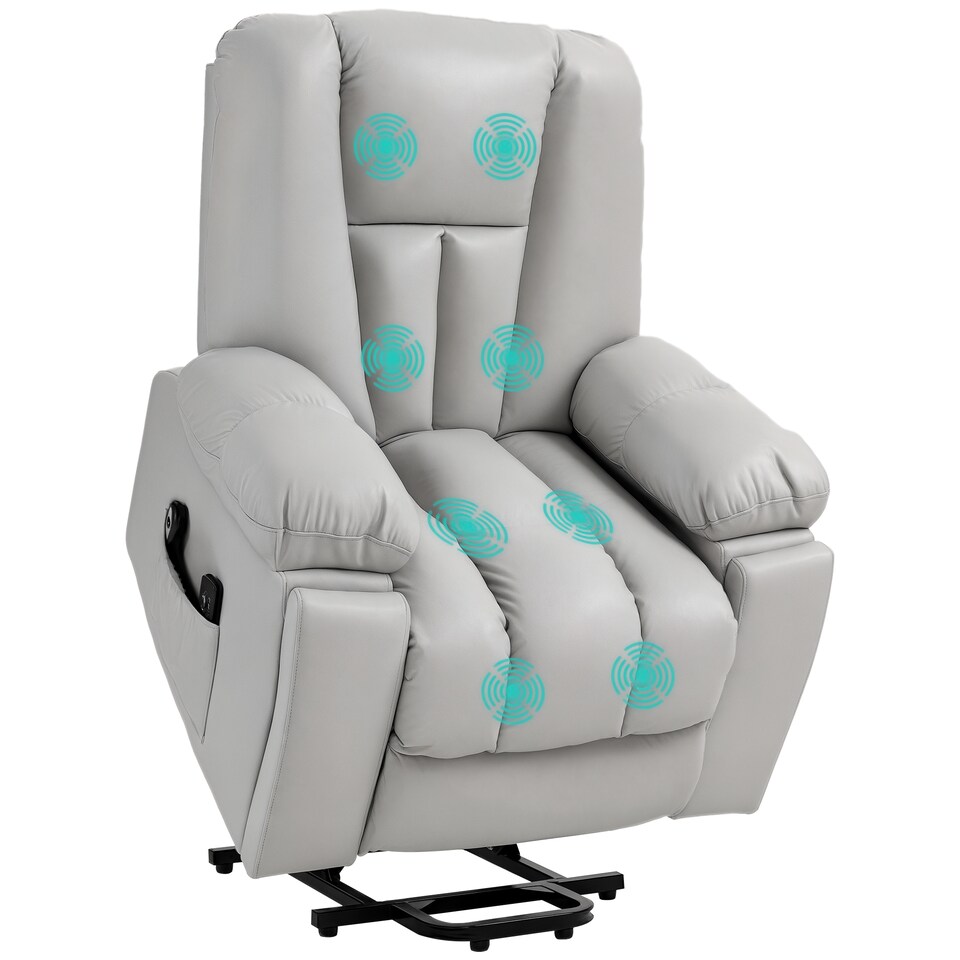 image 1 of HOMCOM Riser and Recliner Chair for Elderly, Quick Assembly, Light Grey