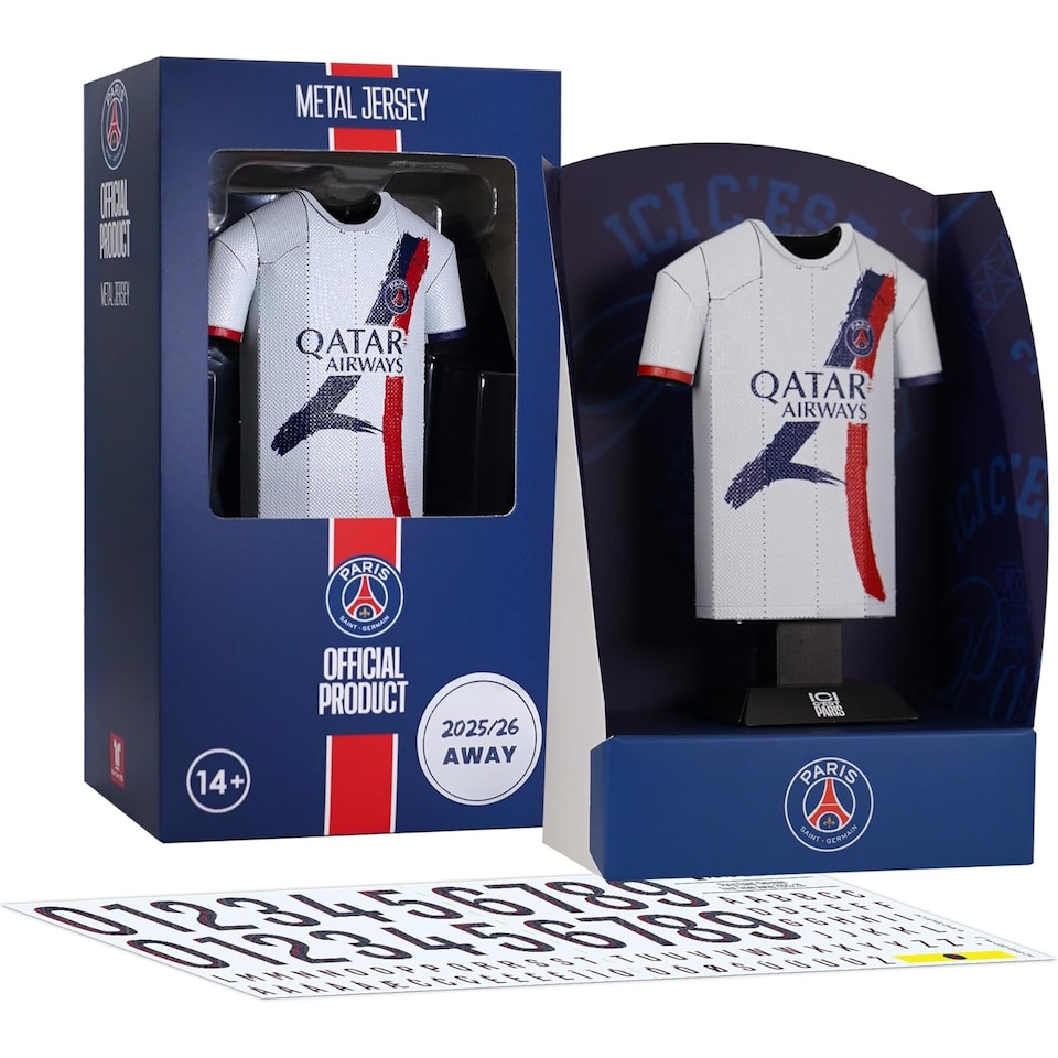 image 1 of RadStuff Metal Alloy Football Shirt - PSG Away Kit 2025/26