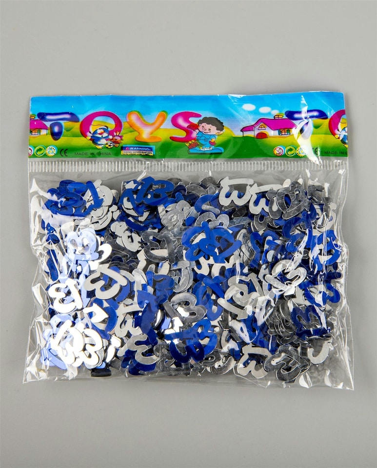 image 1 of 13th Birthday Confetti Blue & Silver 1 pack x 14 grams birthday decoration Foil Metallic 1 pack