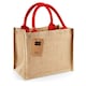 image 2 of Westford Mill Jute Mini Gift Bag - Natural/Bright Red - One Size | Brown | 1