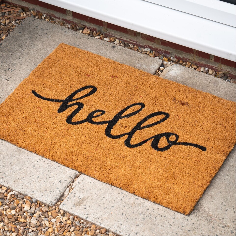 image 1 of Nicola Spring Coir Door Mat - 60 x 40cm - Hello