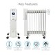 image 2 of MONHOUSE 11 Fins Oil Filled Radiator - Portable Electric Heater with Adjustable Thermostat - 3 Heat Settings, Overheat Safety Cut Off, Remote Control - White