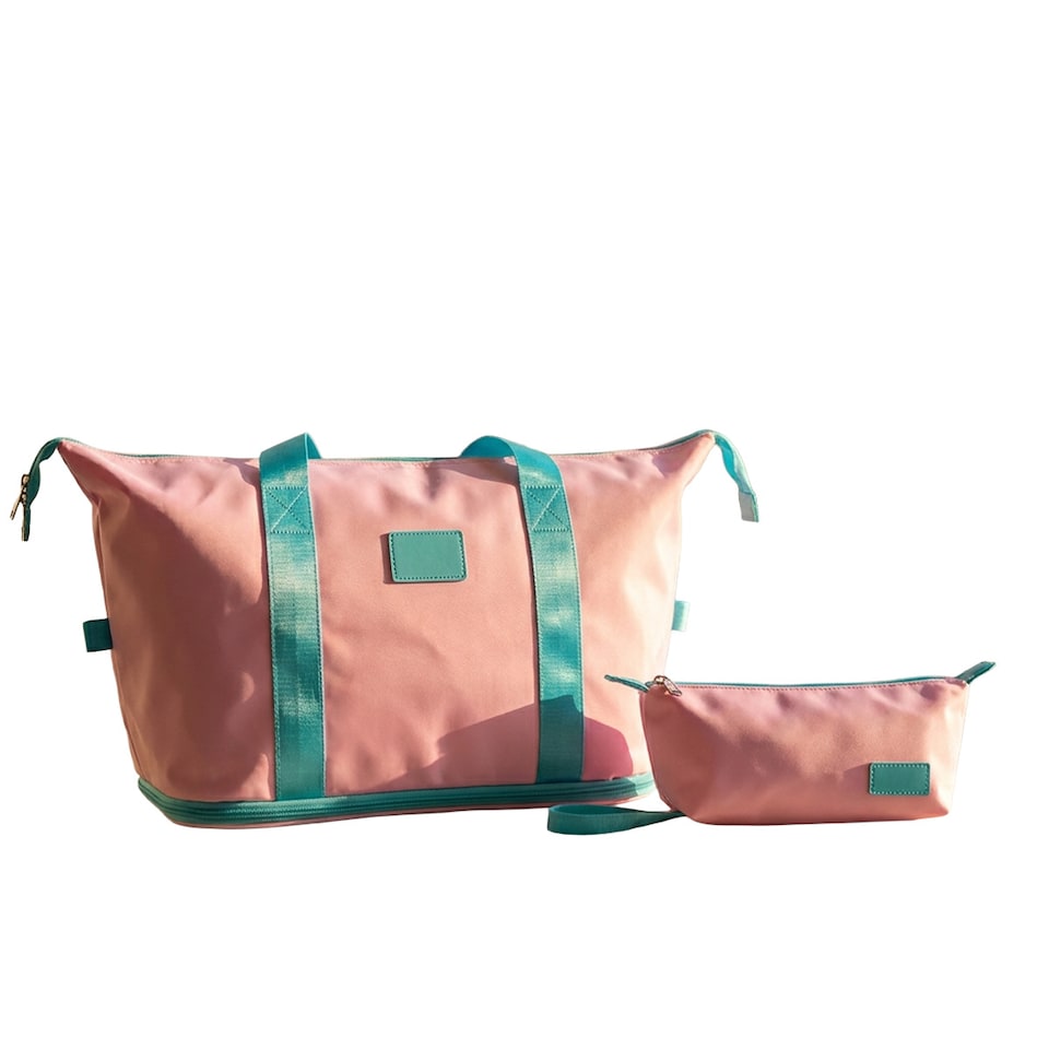 image 1 of Stylish Duffel Bag & Toiletry Bag, Perfect Gym, Travel & Everyday Carry - Baby Pink