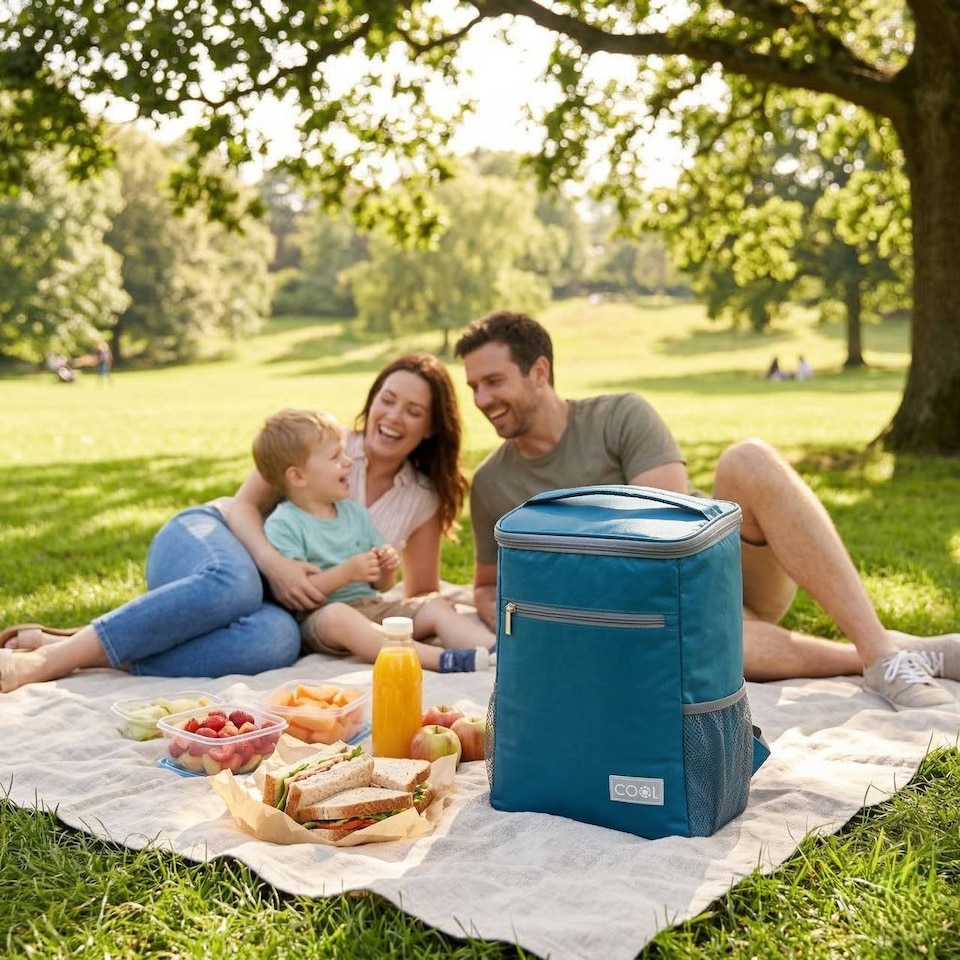 image 1 of Insulated Cooler Bag Leakproof Thermal Food Storage | Blue | Teal Blue | 10L Backpack | 1