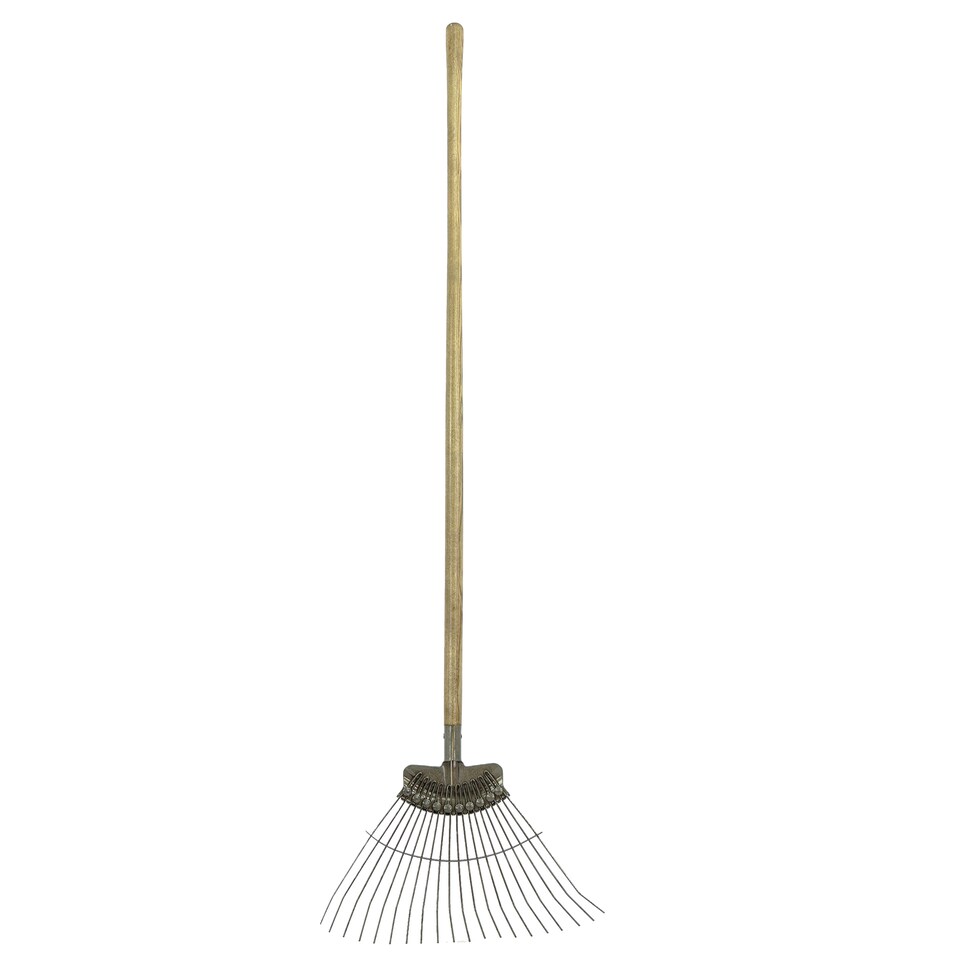 image 1 of JCB 20 Teeth Heritage Lawn Rake 520mm Carbon Steel and Ash Handle Gardening Leaf Moss JCBHLR01