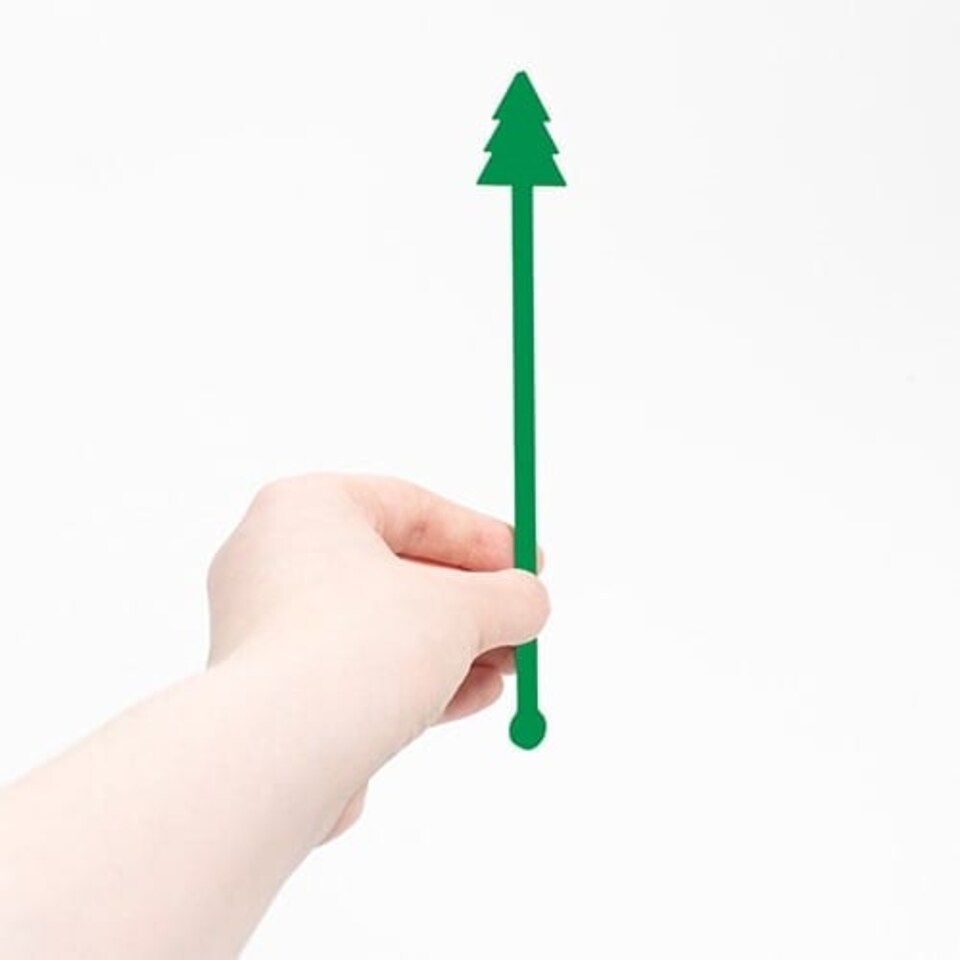 image 1 of Christmas Tree Green Acrylic Drink Stirrers - Pack of 6