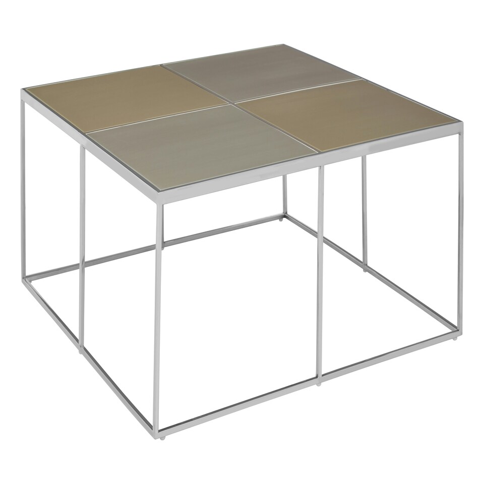 image 1 of Interiors by Premier Black Marble‑Effect Round Coffee Table With Gold Base, Luxe Marbled Glass Top In Gold Pedestal Design Silver