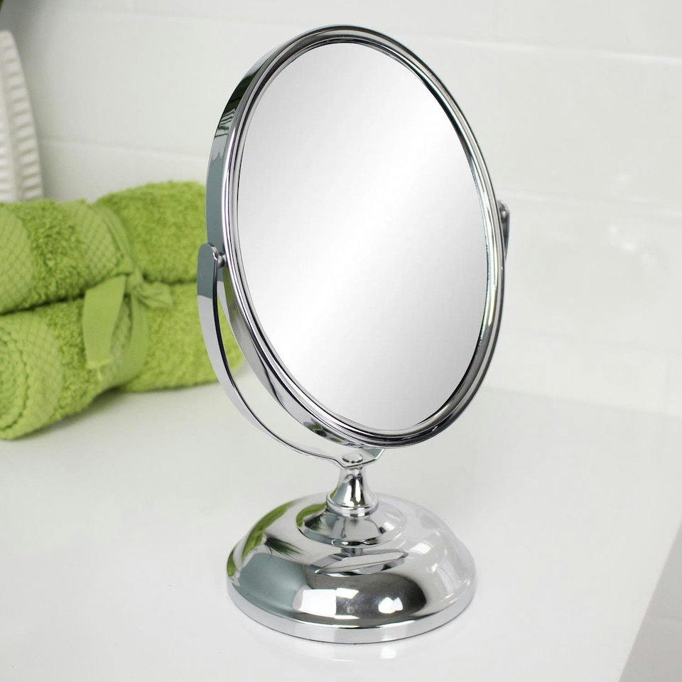 image 1 of Showerdrape Eris 5x Magnifying Chrome Makeup Vanity Mirror