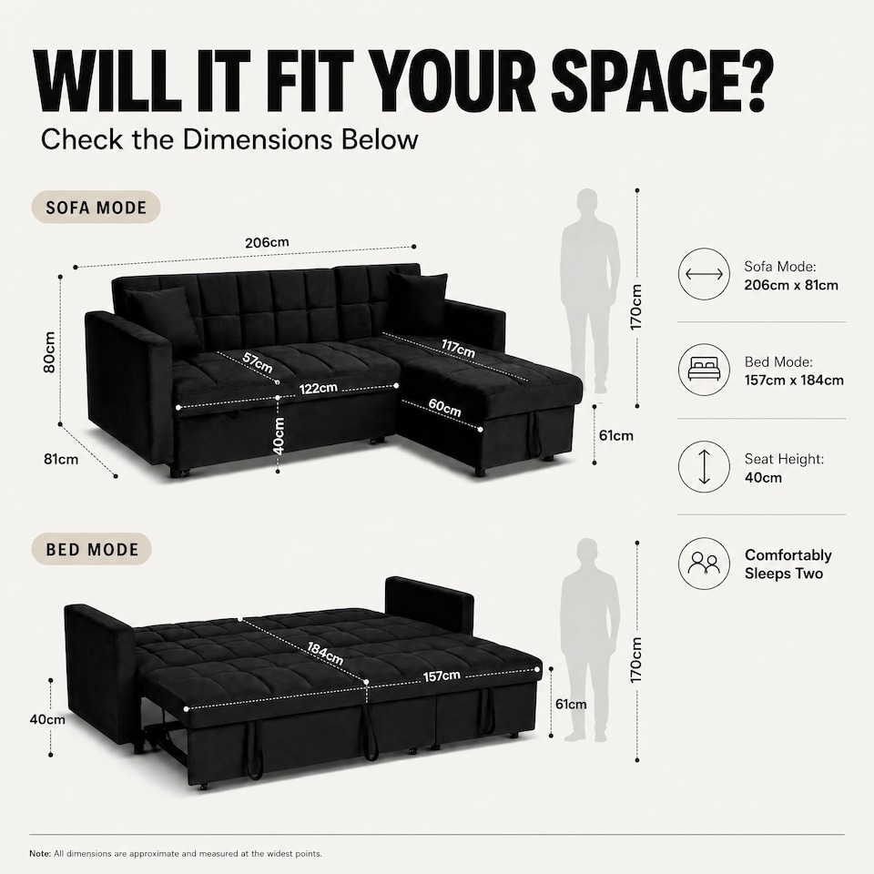 image 1 of Bargainia Milo 3 Seater Velvet Corner Sofa Bed Living Room