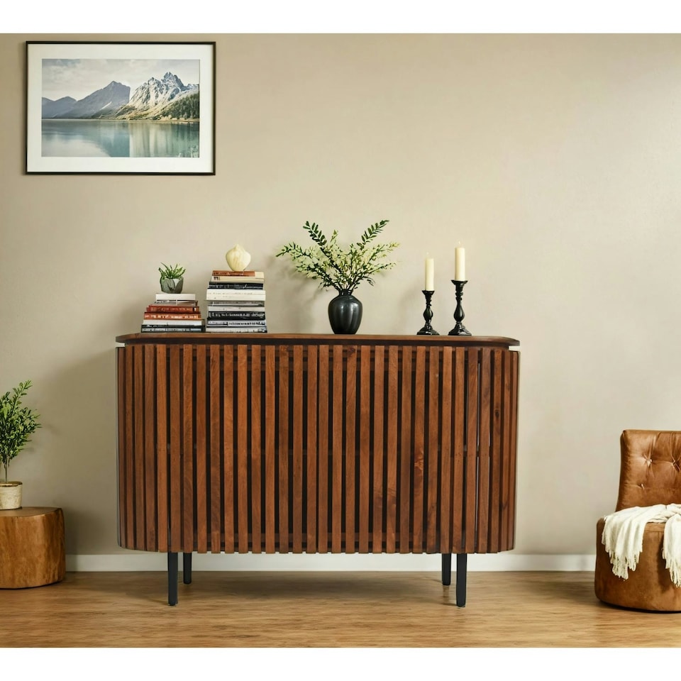image 1 of Osburn Mango Wood 2 Doors Sideboard Brown