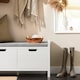 image 6 of SoBuy Shoe Storage Bench with Seat Cushion & Double Doors, White, 35.8x11.8x19.7 in, 12.8 kg - FSR63-II-W