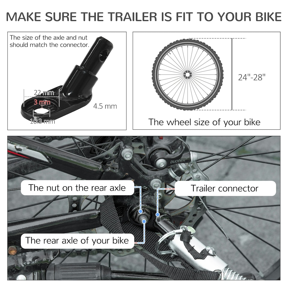 image 1 of PawHut 2 in 1 Dog Bike Trailer Pet Stroller for Large Dogs W/ Hitch - Red