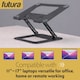 image 3 of Futura Laptop Stand Adjustable Portable Riser, Grey Foldable Aluminium Holder for MacBook AirPro and 11 to 17 inch Laptops | Grey | Grey | One Size | 1
