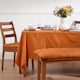image 6 of Homescapes Burnt Orange Cotton Square Tablecloth - 137 x 137 cm Orange