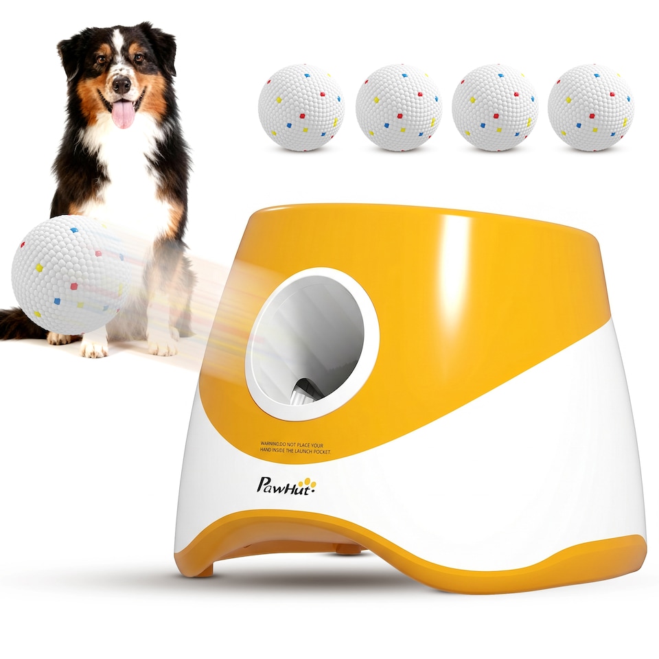 image 1 of PawHut Automatic Dog Ball Launcher with 5 ETPU Balls