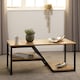 image 5 of Durham Coffee Table - L50 x W100 x H45 cm - Light Oak Effect - Black | Black