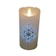 image 2 of 15cm Battery Operated Glitter Snowflake Dancing LED Candle Christmas Decoration with Round Lines