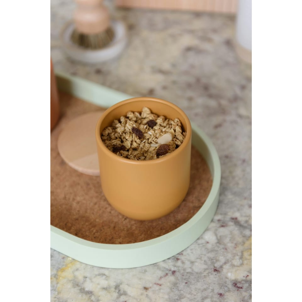 image 1 of KitchenCraft Kitchen Canister Yellow Stoneware 9x10cm