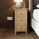 image 1 of Taberno Oak 3 Drawer Bedside Table Nightstand Cabinet Natural Oak