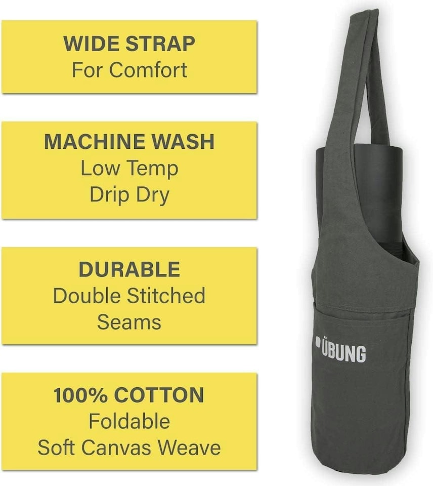 image 1 of UBUNG Yoga Kit Bag with Large and Small Pockets Long Strap Fits Most Size Mats Grey