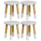 image 1 of Kids Wooden Stool Seat Round Chair Toddlers Kids Small Children Home Nursery - White | White | 4 White