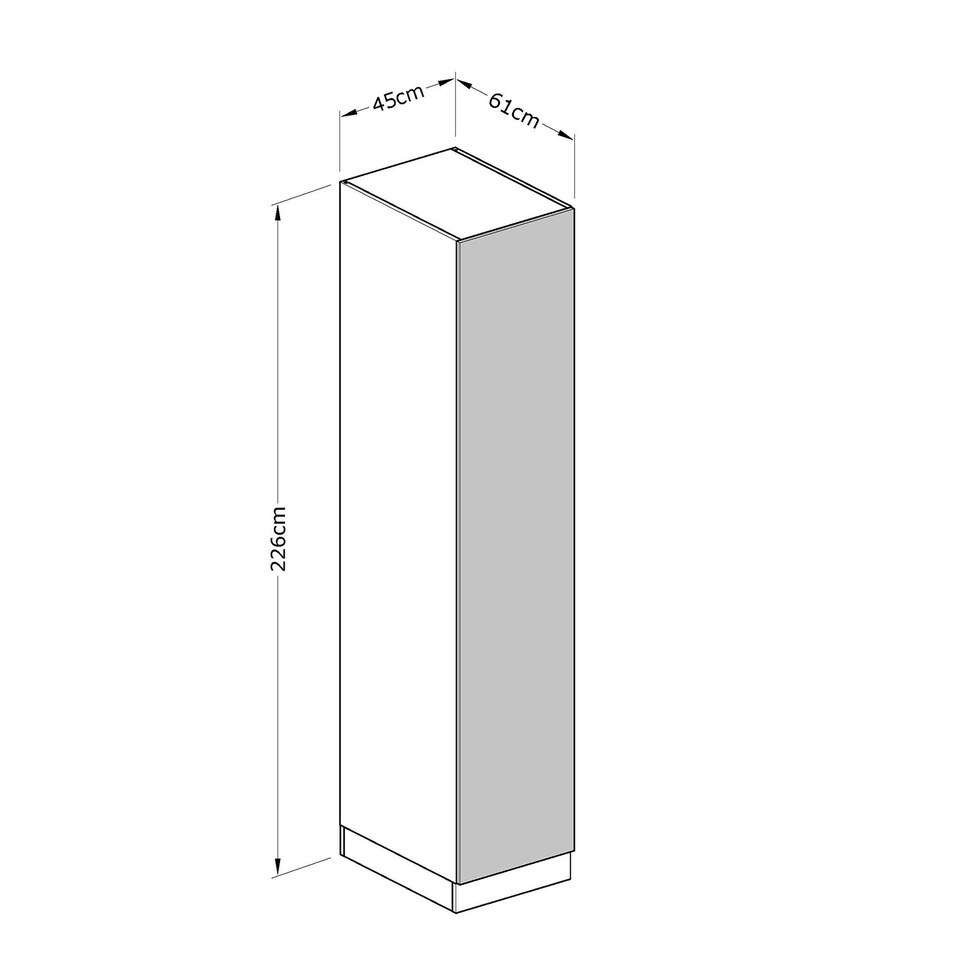image 1 of Classic Square Panel White Single Wardrobe with Shelves White