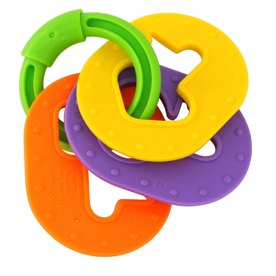image 1 of The Magic Toy Shop Baby Rattles and Teethers 6 Piece Newborn Sensory Toys