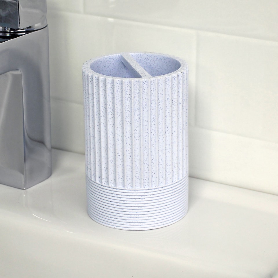 image 1 of Showerdrape Tranquil Pale Blue Sparkle Toothbrush Holder | Blue | 1