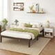 image 6 of COSTWAY Bedroom Nightstand 3-Tier Bedside Table w/Drawer Coffee Brown