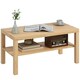 image 1 of HOMCOM Coffee Table with Storage Shelf, Rectangular Centre Table, Natural 