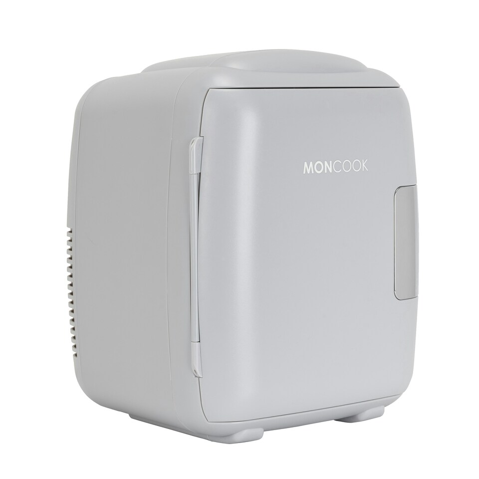 image 1 of MONCOOK Mini Fridge For Bedrooms - Small, Portable & Quiet Mini Fridges For Skincare, Medicine, Food & Drinks - Cooling & Warming Function - 9L - Grey Mono