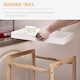 image 5 of HOMCOM Mobile Serving Trolley Kitchen Cart Pine Wood Rolling Wheels White