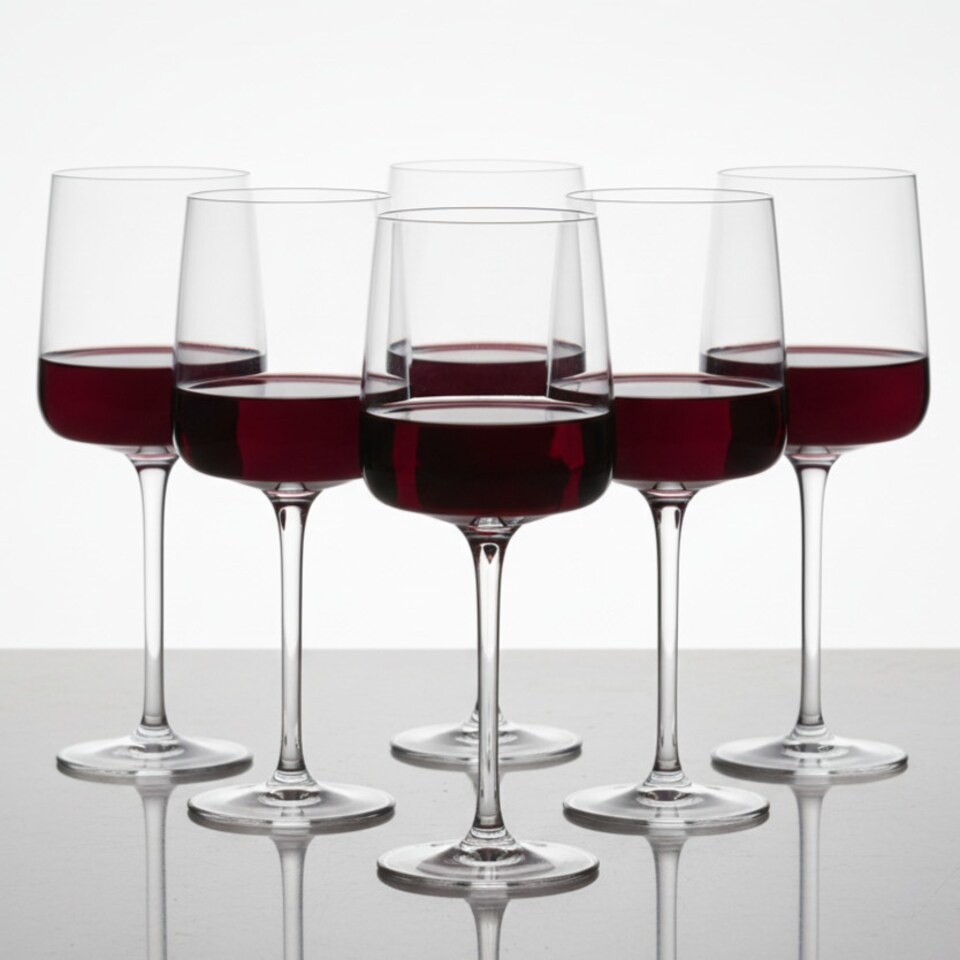 image 1 of Wine Glasses Clear Glass Goblets Stemware Barware | Clear | 6x 340ml
