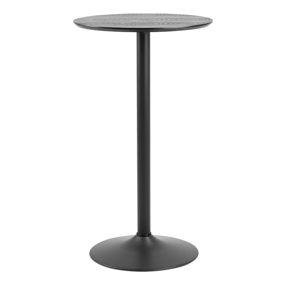 image 1 of Ibiza Tall Round Bar Table with Black Ash Top and Matt Black Base