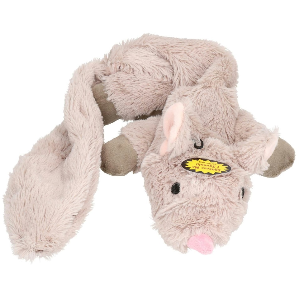 image 1 of Set of 3 Plush Soft Unstuffed Chipmunk, Skunk & Rabbit Dog Toy With Squeak