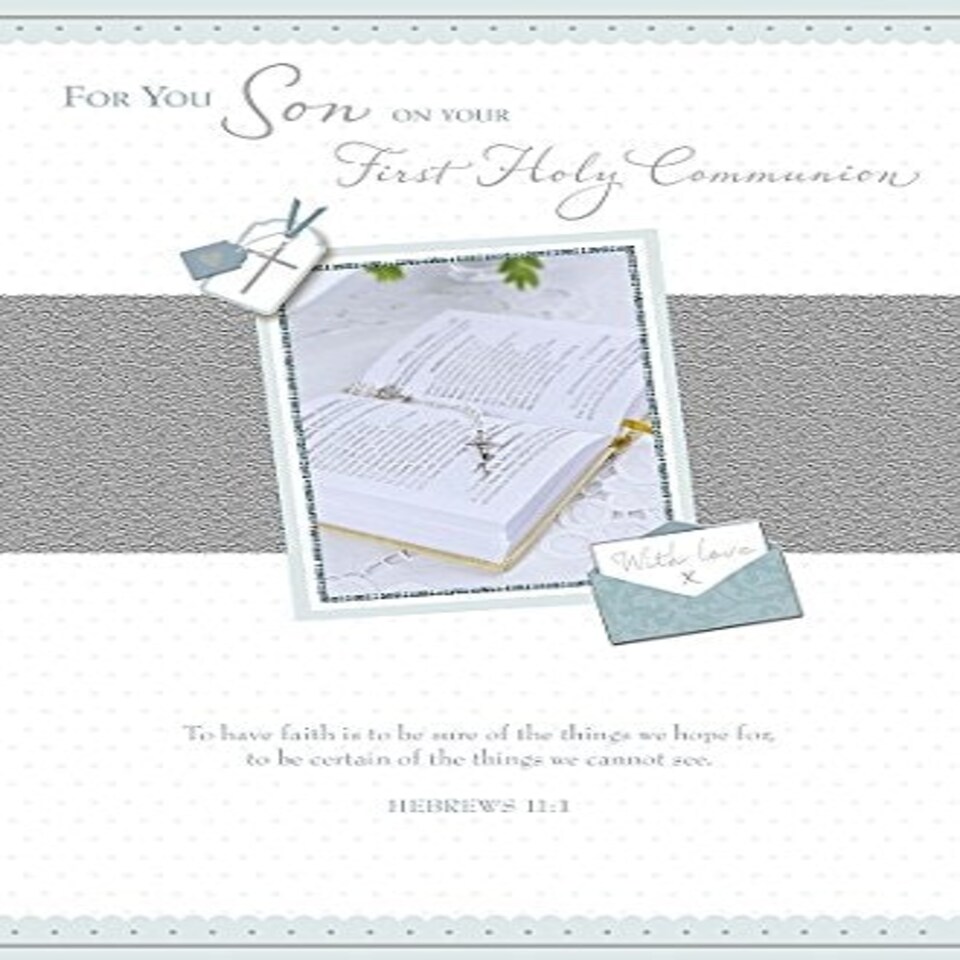 image 1 of Son First Holy Communion Nice Verse Traditional Greeting Card