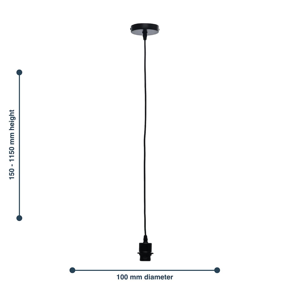 image 1 of Cassidy - Black Ceiling Pendant Flex Suspension Kit for Easy Fit Shades | Black | 1