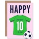 image 1 of Football Strip Kit Green Jersey Top 10 Year old Kids 10th Birthday Card