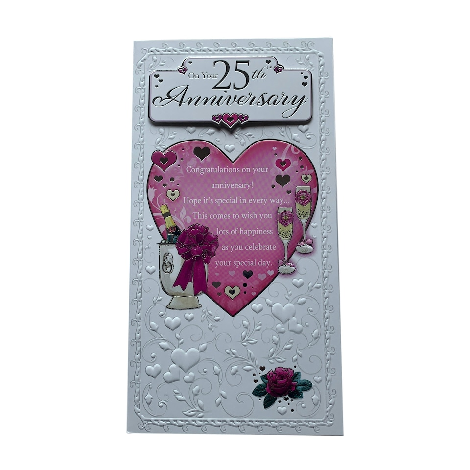 image 1 of On Your 25th Anniversary Open Soft Whispers Card