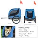 image 4 of PawHut Dog Bike Trailer Pet Cart Bike Carrier Travel with Hitch Coupler Blue