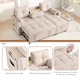 image 2 of FENCHILIN Sofa Bed with Pull-Out Sleeper Reversible Chaise Drop-Down Cup Holder Side Pockets Beige