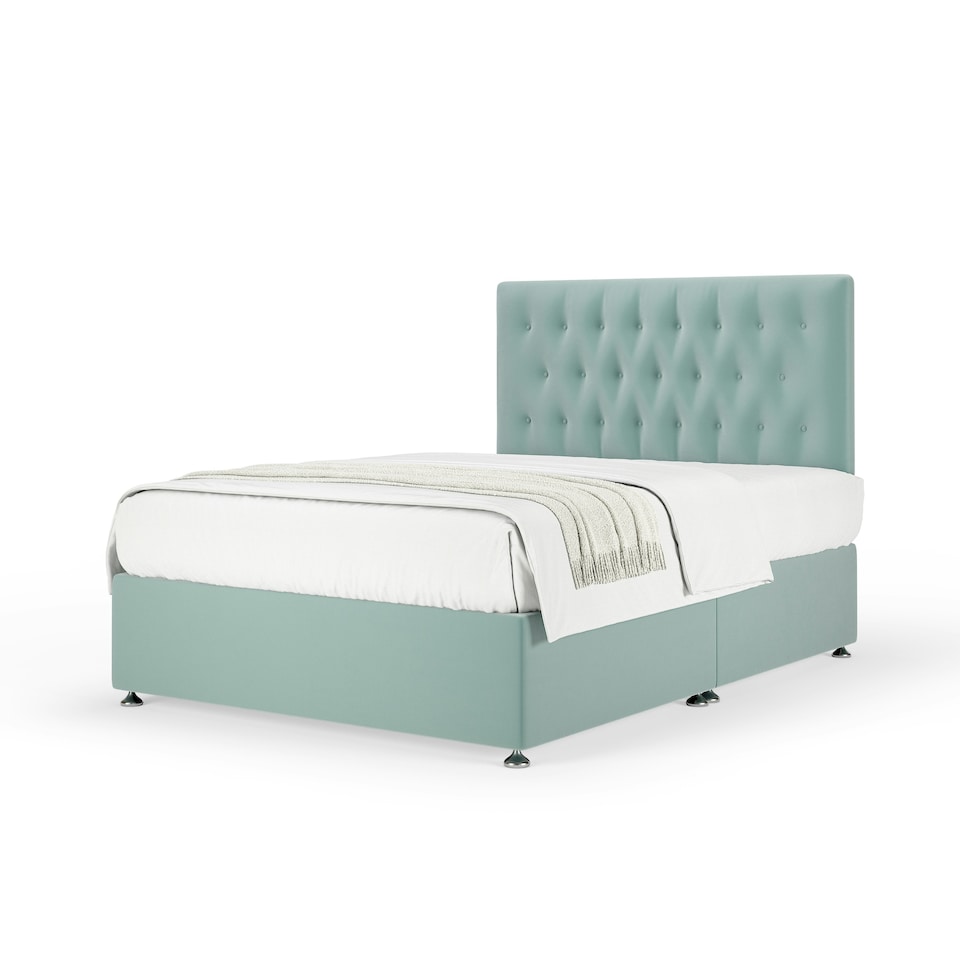 image 1 of Signature Platinum 2000 Pocket Sprung Duckegg Plush Velvet Divan Set And Lona Headboard Double