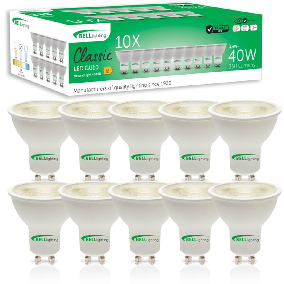 image 1 of BELL Lighting GU10 Dimmable LED Spotlight 4.4W Natural White 4000K Light Bulbs