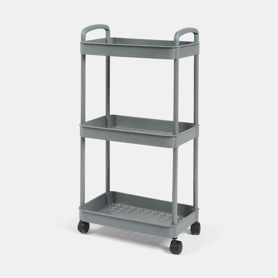 image 1 of OHS 3 Tier Storage Trolley Cart Bathroom Kitchen Rolling Organiser
