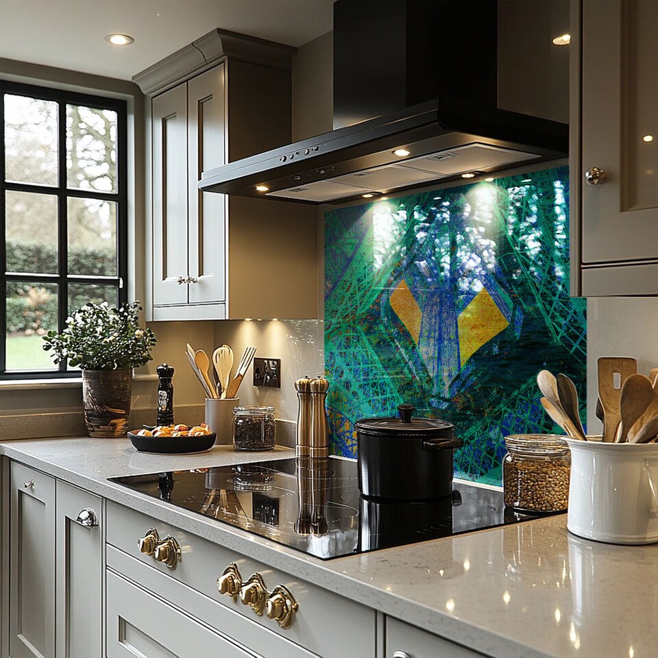 image 1 of Looking Up Splash Back | White