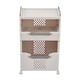 image 1 of Living and Home 3-Tier Foldable Rolling Laundry Sorter Basket Storage Rack | White | 3 Tier