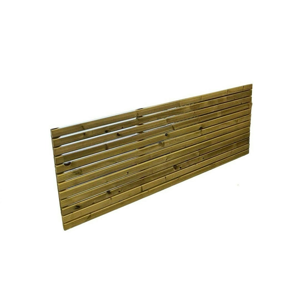 6 x 2 Feet Contemporary Fence Panel - Timber - L5 x W180 x H60 cm - Fully Assembled Brown